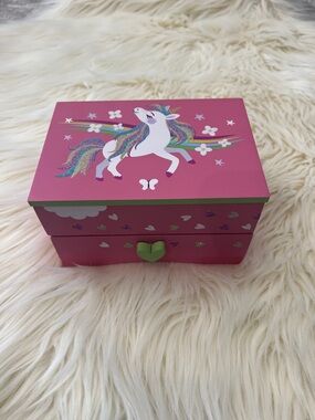 Pink Unicorn Music Box Jewelry Chest for Kids Children Girls for Birthday Gifts